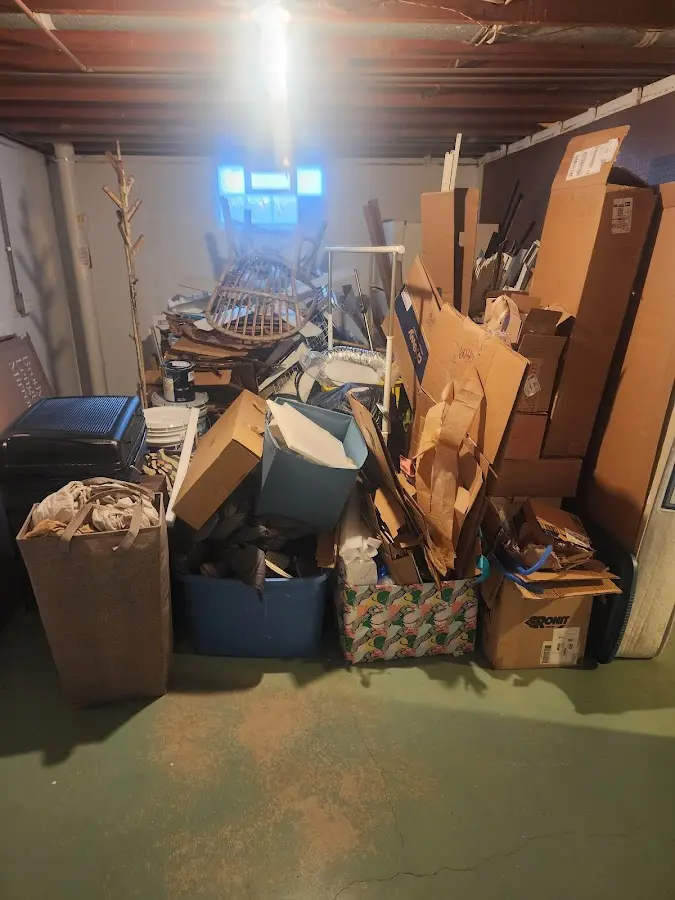 Roll-off dumpster container at job site for 4 Yard Dumpster Rental in Hereford